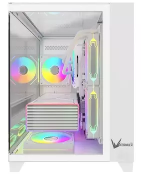 Корпус mATX Formula V CRYSTAL Z9MLFLOE без БП, боковая и фронтальная панель из закалённого стекла, 2*USB 3.0, USB 3.1