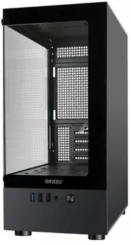 Корпус mATX Ginzzu CL470 без БП, боковая и фронтальная панель из закалённого стекла, 2*USB 2.0, USB 3.0