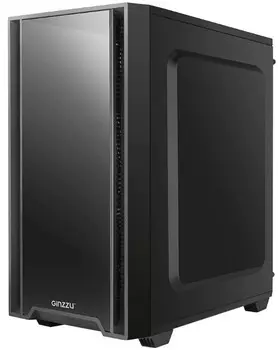 Корпус mATX Ginzzu CL510 без БП, боковая и фронтальная панель из закалённого стекла, 2*USB 2.0, USB 3.0