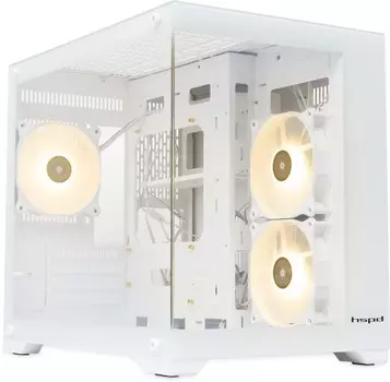 Корпус mATX HSPD F330 белый, без БП, USB Type-C, 2*USB