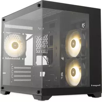 Корпус mATX HSPD F330 черный, без БП, USB Type-C, 2*USB
