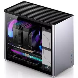 Корпус mATX JONSBO D30 без БП, боковая панель из закаленного стекла, серебристый