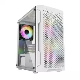 Корпус mATX Powercase Mistral Micro Z3W Mesh LED CMIMZW-L3 белый, без БП, с окном, 2*USB 2.0, USB 3.0, audio