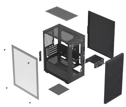 Корпус mATX Xastra A307M-3FC12BK черный, без БП, 2*USB 2.0, USB 3.0