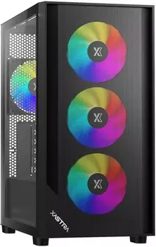 Корпус mATX Xastra A401M 4ARGB без БП, 2*USB 2.0, USB 3.0