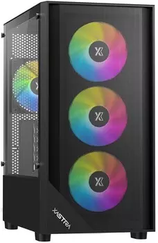 Корпус mATX Xastra A401M 4FRGB без БП, 2*USB 2.0, USB 3.0