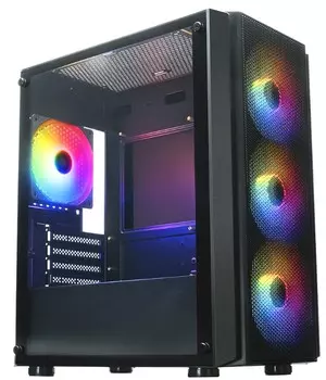 Корпус mATX Xastra A402M-4FC12A-BK-C6 черный, без БП, 2*USB 2.0, USB 3.0