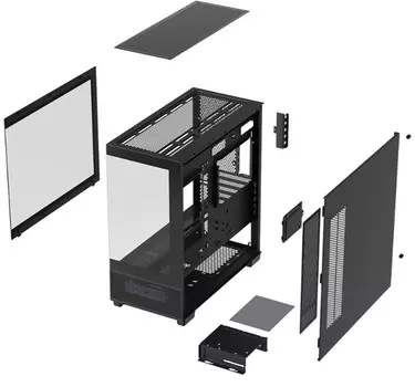 Корпус mATX Xastra Q500M-0F черный, без БП, 2*USB 3.0