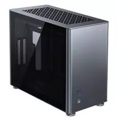 Корпус mini-ITX JONSBO A4 Gray серый, без БП, боковая панель из закаленного стекла, USB 3.0, USB Type-C