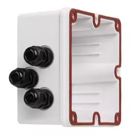 Корпус NikoMax NMC-MB3P-IS-MT индустриальный , настенной розетки , 3 порта, под индустриальные модули-вставки, IP67, с герметичными вводами, металлик