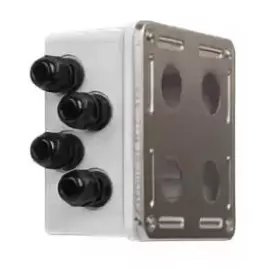 Корпус NikoMax NMC-MB4P-IS-MT индустриальный , настенной розетки , 4 порта, под индустриальные модули-вставки, IP67, с герметичными вводами, металлик