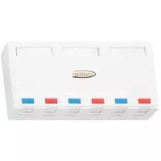 Корпус NikoMax NMC-MB6P-ST-WT настенной розетки, 6 портов, под модули-вставки типа KeyStone, со шторками, белый