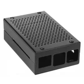 Корпус Qumo RS026 Aluminium Case for Raspberry Pi 4, black, перфорированный