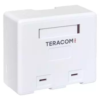 Корпус внешней розетки EKF TRP-EBOX-2KSTN-WH TERACOM PRO на 2 модуля Keystone со шторками и маркерами белый
