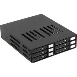 Корзина Procase L2-106-SATA3-BK 6*SATA3/SAS, черный, с замком, hotswap mobie rack module for 2,5" slim HDD(1x5,25) 2xFAN 40x15mm