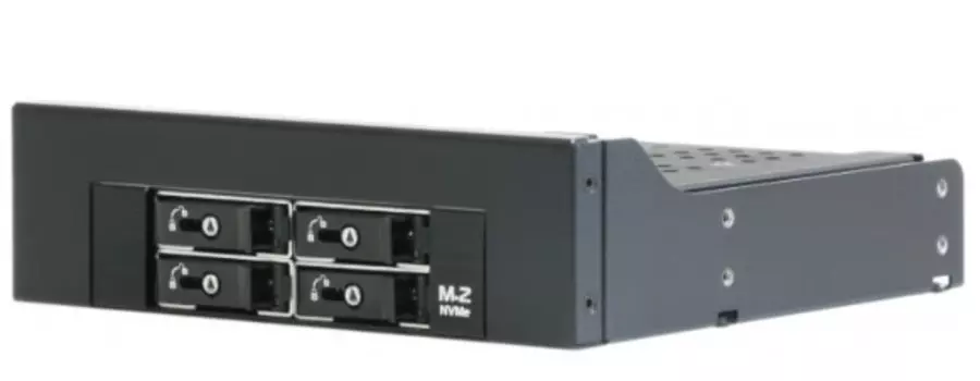 Корзина Procase M2-104-M2-BK 4*M.2 NVMe Gen3 SSD(length 2242/2260/2280),PCIe x4 NVMe and PCIe-AHCI M.2 SSD (черный) hotswap mobie rack module 1/2 5.25