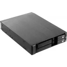 Корзина Procase T2-012-SATA3-BK 2*2.5" SATA3/SAS 6Gb hotswap aluminium mobie rack (1x3.5) Black