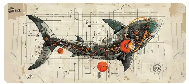 Коврик для мыши Cactus CS-MP-COR03XXL Shark 900x400x4мм