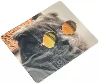 Коврик для мыши Gembird MP-ART39 "кот в очках", 250х200х2мм, ткань+резина, пакет