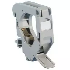 Крепление Hyperline FP-IE-DIN-KJ-1-GY для Keystone Jack на DIN-рейку в распределительные щиты для промышленных решений, без боковых крышек, ширина 18