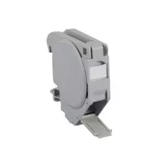 Крепление Hyperline FP-IE-DIN-KJ-1A-GY для Keystone Jack на DIN-рейку в распределительные щиты для промышленных решений, с 2-мя боковыми крышками, шир