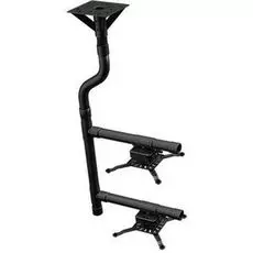 Крепление Wize PRTWIN для двух проекторов, расположенных один над другим, максимальное расстояния между крепежными отверстиями 537 мм, наклон +/-15°,