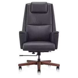 Кресло Бюрократ _DUKE белое, кожа, крестовина металл/дерево