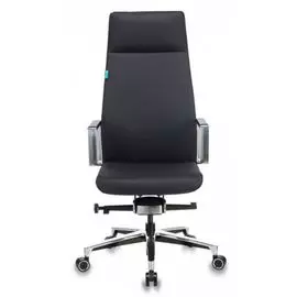 Кресло Бюрократ _JONS для руководителя, кожа, крестовина из алюминия, цвет черный