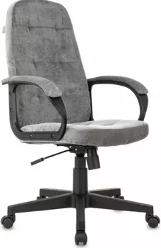 Кресло Бюрократ CH 002 руководителя Fabric серый Light-19 крестов. пластик пластик черный