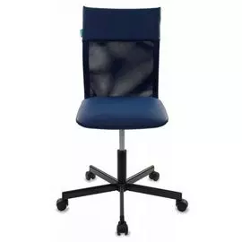 Кресло Бюрократ CH-1399 синее/синее, искусственная кожа, спинка сетка, крестовина металл