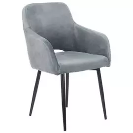 Кресло Бюрократ CH-380F/21BLUESTEEL на ножках, металл черный, велюр, цвет: голубая сталь