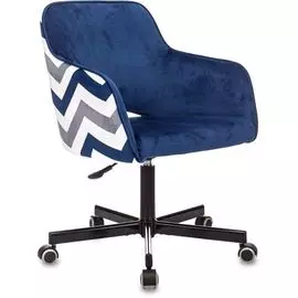 Кресло Бюрократ CH-380M/ZIG/BLUE крестовина металл, велюр, цвет: сапфировый зигзаг