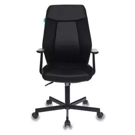 Кресло Бюрократ CH-606 цвет черный, искусст.кожа/ткань, крестовина металл