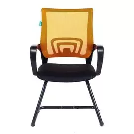 Кресло Бюрократ CH-695N-AV/OR/TW-11 полозья металл черный, сетка/ткань, цвет: оранжевый/черный