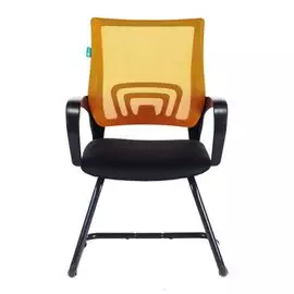 Кресло Бюрократ CH-695N-AV/OR/TW-11 полозья металл черный, сетка/ткань, цвет: оранжевый/черный