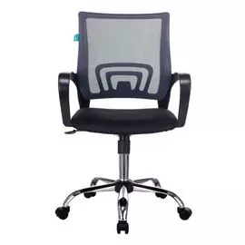 Кресло Бюрократ CH-695NSL цвет темно-серый TW-04, сиденье черное TW-11, крестовина металл хром