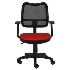 Кресло Бюрократ CH-797AXSN черное/красное, спинка сетка