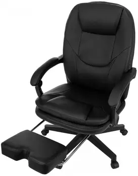 Кресло Бюрократ CH-868N-BF/BLACK-PU Кресло руководителя Бюрократ CH-868N-BF черный эко.кожа крестов. пластик подст.для ног