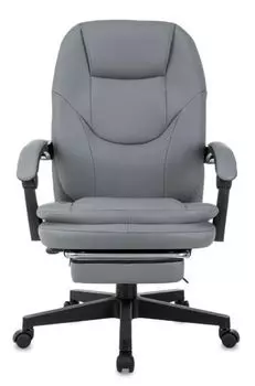 Кресло Бюрократ CH-868N-F/GREY-PU серый эко.кожа крестов. пластик подст.для ног