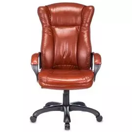 Кресло офисное Бюрократ CH-879N/BROWN руководителя, крестовина пластик, эко.кожа, цвет: коричневый
