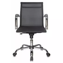 Кресло офисное Бюрократ CH-993-LOW черное, сетка, низкая спинка, крестовина хром