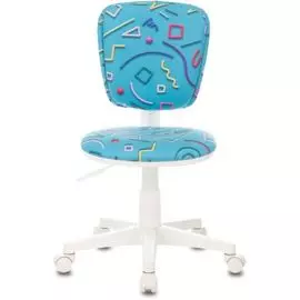 Кресло Бюрократ CH-W204NX/STICK-BL детское, крестовина пластик белый, ткань, цвет: голубой