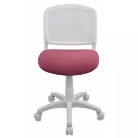 Кресло детское Бюрократ CH-W296NX белое/розовое, спинка сетка
