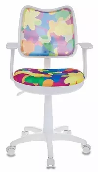 Кресло Бюрократ CH-W797 мультиколор/абстракция, спинка сетка, пластик белый