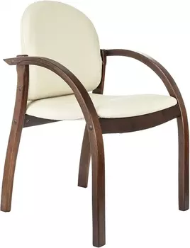 Кресло Бюрократ ДЖУНО 2047351 светло-бежевый эко.кожа на ножках дерево