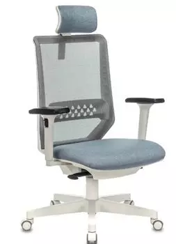Кресло Бюрократ Expert руководителя серый TW-04 сиденье голубой 38-405 сетка/ткань с подголов. крестов. пластик пластик белый