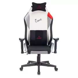 Кресло Бюрократ HERO QUEEN PRO цвет черный/белый, искусственная кожа, с подголов. крестовина пластик