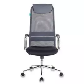 Кресло Бюрократ KB-9N руководителя, цвет темно-серый TW-04 TW-12 сетка/ткань с подголов. крестовина металл хром