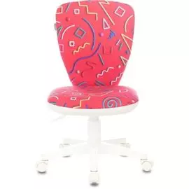Кресло детское Бюрократ KD-W10 детское, крестовина пластик белый, ткань, цвет: малиновый