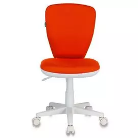 Кресло детское Бюрократ KD-W10 крестовина пластик белый, ткань, цвет: оранжевый